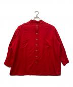 HOMELESS TAILORホームレステイラー）の古着「スタンドカラーシャツ」｜レッド