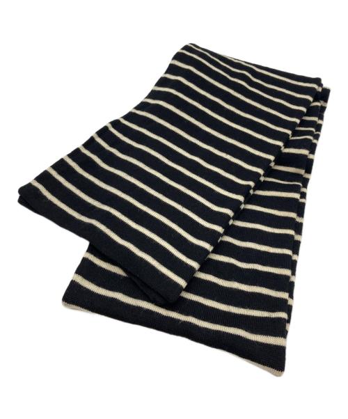 DIOR HOMME（ディオール オム）DIOR HOMME (ディオール オム) ボーダーウールマフラー ブラック×ホワイト サイズ:-の古着・服飾アイテム