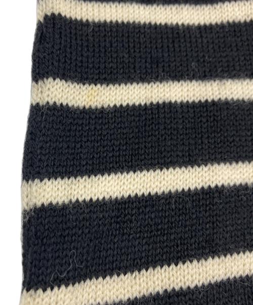 DIOR HOMME（ディオール オム）DIOR HOMME (ディオール オム) ボーダーウールマフラー ブラック×ホワイト サイズ:-の古着・服飾アイテム