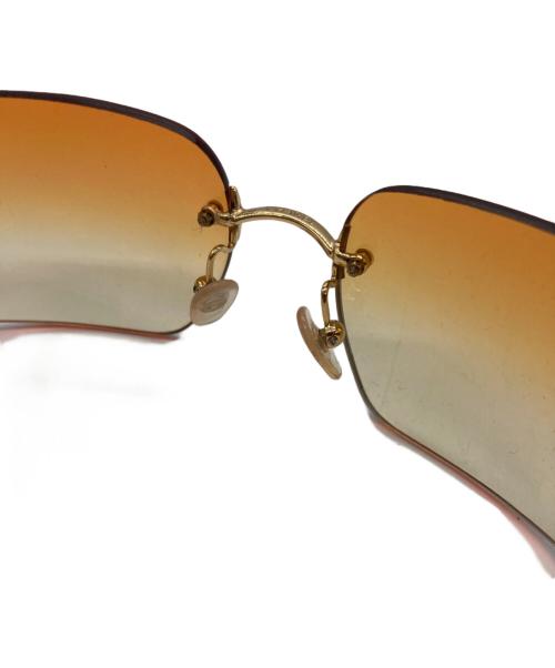 CHANEL（シャネル）CHANEL (シャネル) ココマークラインストーンサングラス オレンジ×ゴールド サイズ:-の古着・服飾アイテム