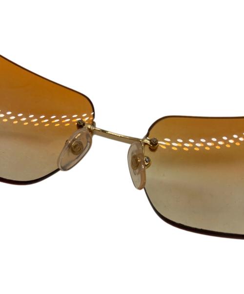 CHANEL（シャネル）CHANEL (シャネル) ココマークラインストーンサングラス オレンジ×ゴールド サイズ:-の古着・服飾アイテム