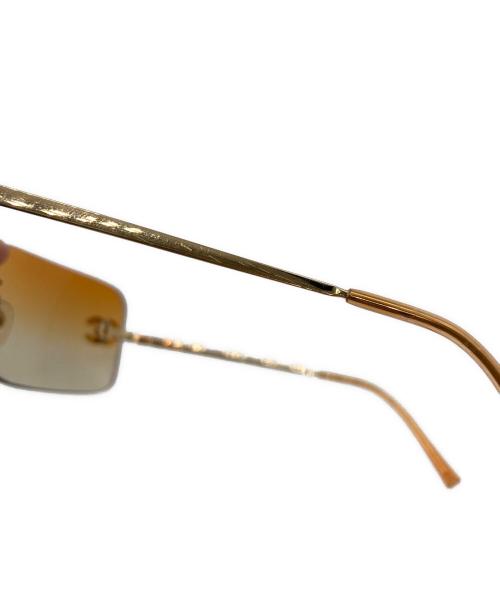 CHANEL（シャネル）CHANEL (シャネル) ココマークラインストーンサングラス オレンジ×ゴールド サイズ:-の古着・服飾アイテム