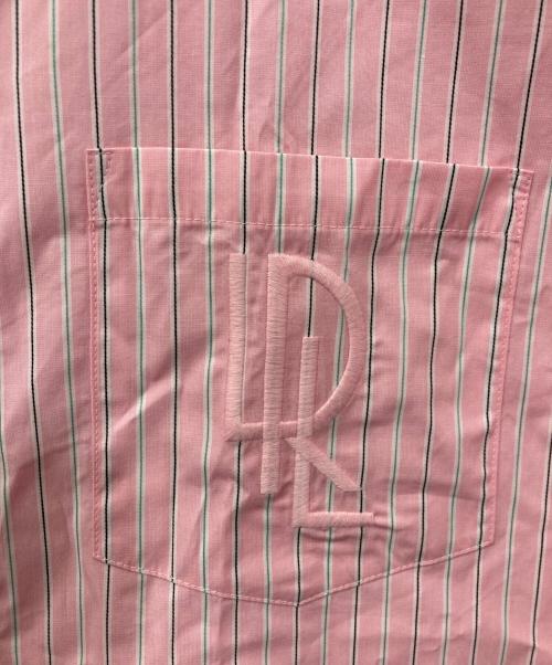 LAUREN RALPH LAUREN（ローレンラルフローレン）LAUREN RALPH LAUREN (ローレンラルフローレン) ロゴ ストライプシャツ ピンク サイズ:Ｍの古着・服飾アイテム