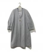 Lily Brownリリーブラウン）の古着「ノーカラーコート」｜スカイブルー