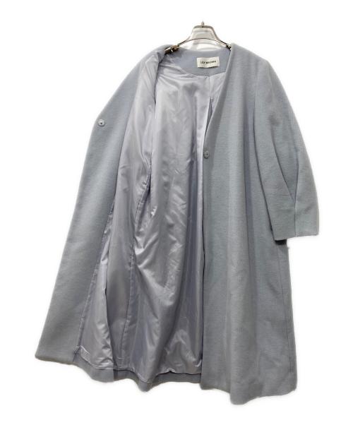 Lily Brown（リリーブラウン）Lily Brown (リリーブラウン) ノーカラーコート スカイブルーの古着・服飾アイテム