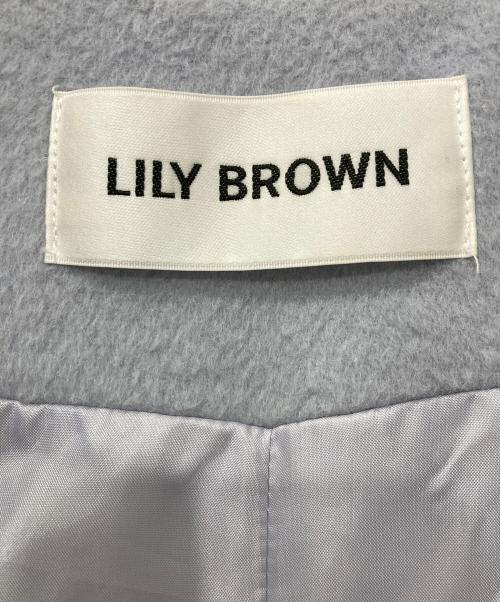 Lily Brown（リリーブラウン）Lily Brown (リリーブラウン) ノーカラーコート スカイブルーの古着・服飾アイテム