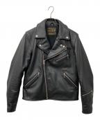 Hysteric Glamourヒステリックグラマー）の古着「キップレザーダブルライダースジャケット」｜ブラック