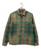 SUPREMEシュプリーム）の古着「Quilted Faded Plaid Shirt/キルテッド　　フェイデッド　プレイド　シャツ」｜グリーン×ブラウン
