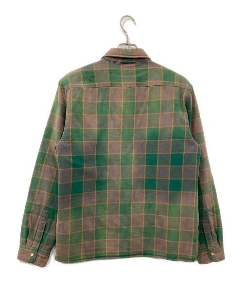 SUPREME（シュプリーム）SUPREME (シュプリーム) Quilted Faded Plaid Shirt/キルテッド　　フェイデッド　プレイド　シャツ グリーン×ブラウン サイズ:Ｍの古着・服飾アイテム