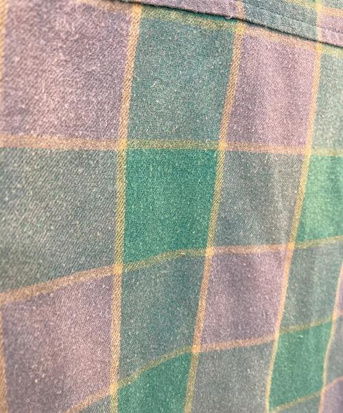 SUPREME（シュプリーム）SUPREME (シュプリーム) Quilted Faded Plaid Shirt/キルテッド　　フェイデッド　プレイド　シャツ グリーン×ブラウン サイズ:Ｍの古着・服飾アイテム