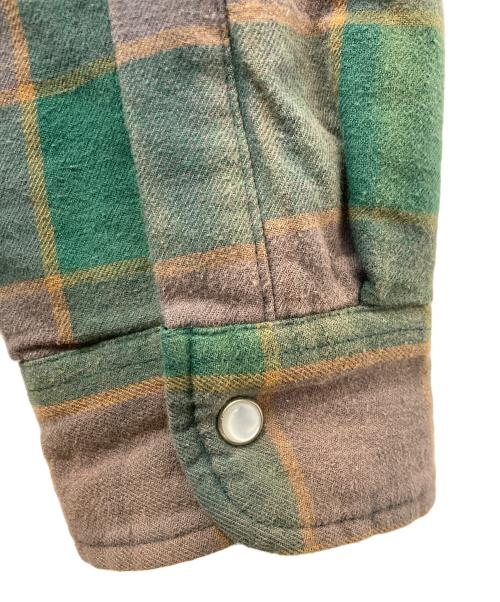 SUPREME（シュプリーム）SUPREME (シュプリーム) Quilted Faded Plaid Shirt/キルテッド　　フェイデッド　プレイド　シャツ グリーン×ブラウン サイズ:Ｍの古着・服飾アイテム
