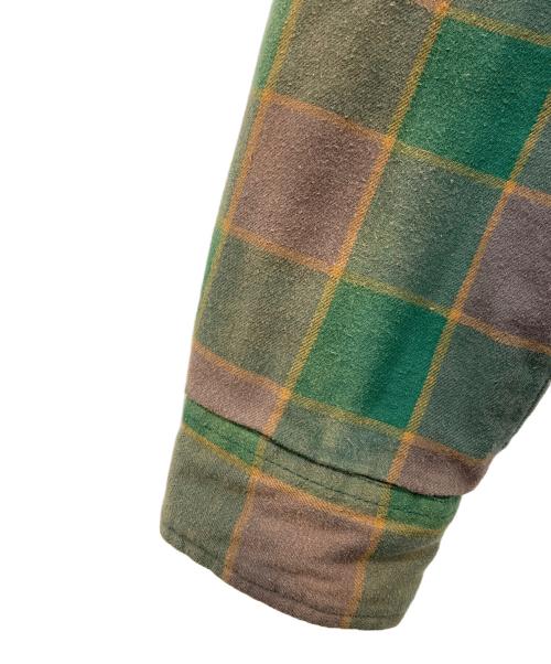 SUPREME（シュプリーム）SUPREME (シュプリーム) Quilted Faded Plaid Shirt/キルテッド　　フェイデッド　プレイド　シャツ グリーン×ブラウン サイズ:Ｍの古着・服飾アイテム