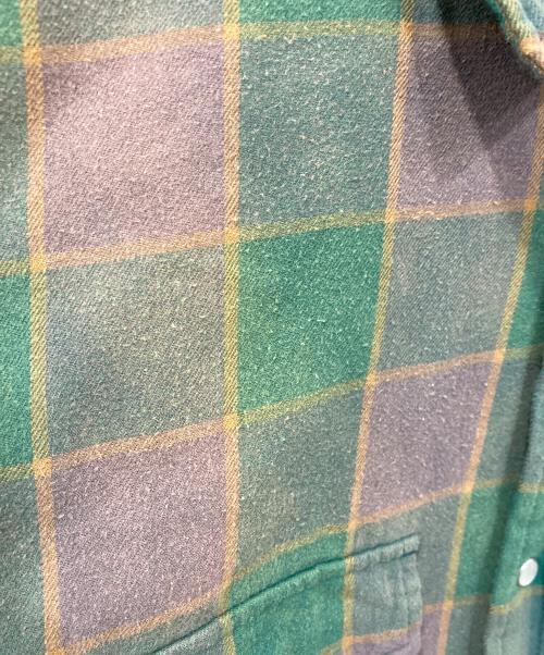 SUPREME（シュプリーム）SUPREME (シュプリーム) Quilted Faded Plaid Shirt/キルテッド　　フェイデッド　プレイド　シャツ グリーン×ブラウン サイズ:Ｍの古着・服飾アイテム