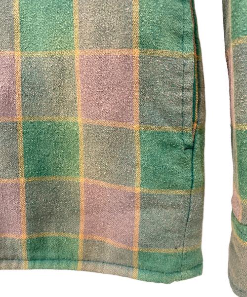 SUPREME（シュプリーム）SUPREME (シュプリーム) Quilted Faded Plaid Shirt/キルテッド　　フェイデッド　プレイド　シャツ グリーン×ブラウン サイズ:Ｍの古着・服飾アイテム