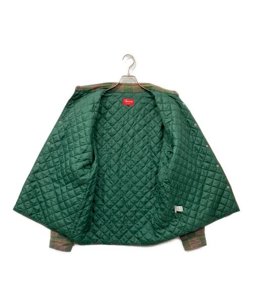 SUPREME（シュプリーム）SUPREME (シュプリーム) Quilted Faded Plaid Shirt/キルテッド　　フェイデッド　プレイド　シャツ グリーン×ブラウン サイズ:Ｍの古着・服飾アイテム