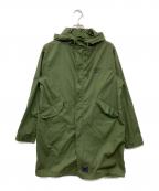 m&m custom performanceエムアンドエム カスタムパフォーマンス）の古着「ステンシルプリントモッズコート」｜グリーン