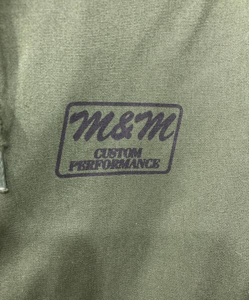 m&m custom performance（エムアンドエム カスタムパフォーマンス）m&m custom performance (エムアンドエム カスタムパフォーマンス) ステンシルプリントモッズコート グリーン サイズ:なしの古着・服飾アイテム