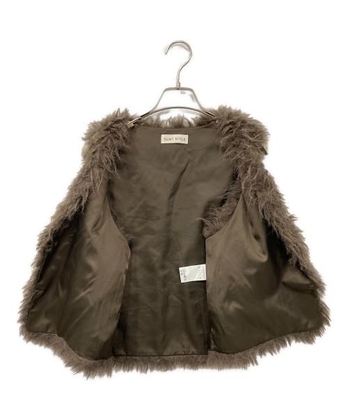 SUM1 STYLE（スミスタイル）SUM1 STYLE (スミスタイル) フェイクファーベスト ブラウン サイズ:Fの古着・服飾アイテム