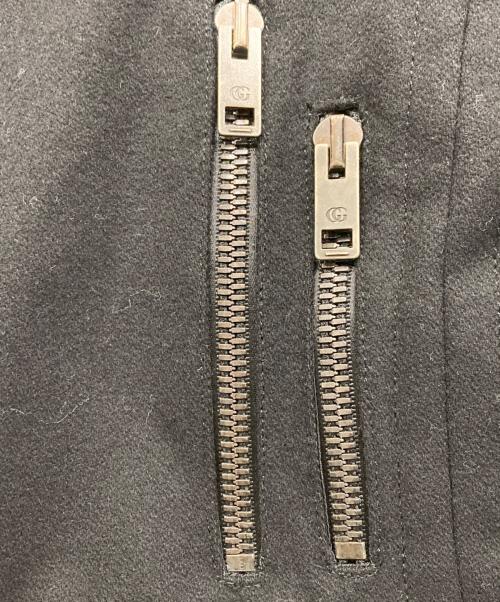 GUCCI（グッチ）GUCCI (グッチ) WOOL MOTO BLOUSON JACKET/ウールライダースジャケット ブラック サイズ:記載なしの古着・服飾アイテム