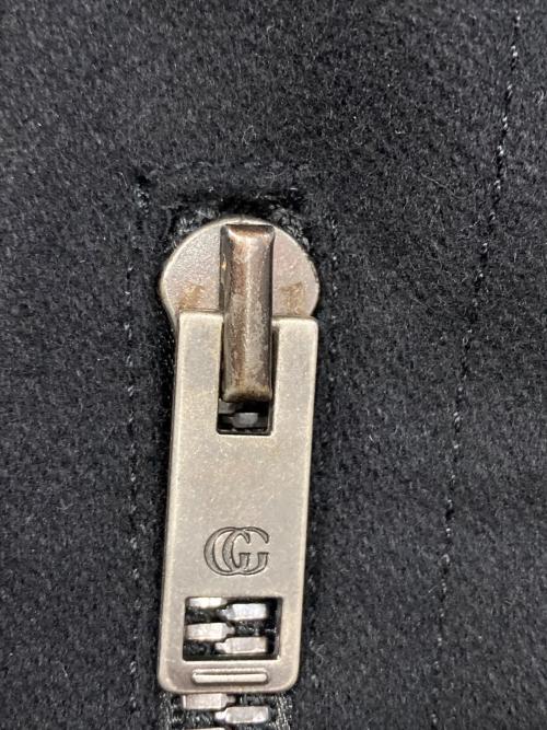 GUCCI（グッチ）GUCCI (グッチ) WOOL MOTO BLOUSON JACKET/ウールライダースジャケット ブラック サイズ:記載なしの古着・服飾アイテム