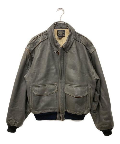 AVIREX（アヴィレックス）AVIREX (アヴィレックス) TYPE A-2 レザージャケット グレー サイズ:Lの古着・服飾アイテム