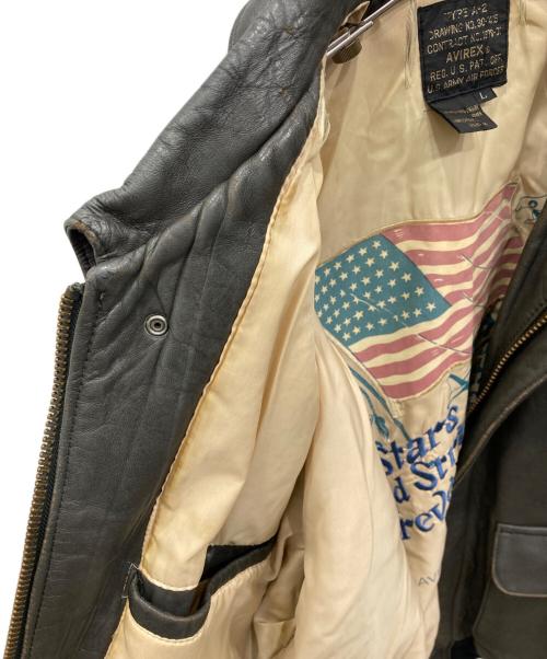 AVIREX（アヴィレックス）AVIREX (アヴィレックス) TYPE A-2 レザージャケット グレー サイズ:Lの古着・服飾アイテム
