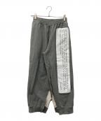MM6 Maison Margielaエムエムシックスメゾンマルジェラ）の古着「Text Graphic Split Lounge Pants/テキスト　グラフィック　スピリット　ラウンジ　パンツ」｜グレー