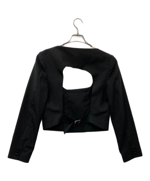 noir kei ninomiya（ノワール ケイ ニノミヤ）noir kei ninomiya (ノワール ケイ ニノミヤ) バックオープンジャケット ブラック サイズ:Lの古着・服飾アイテム