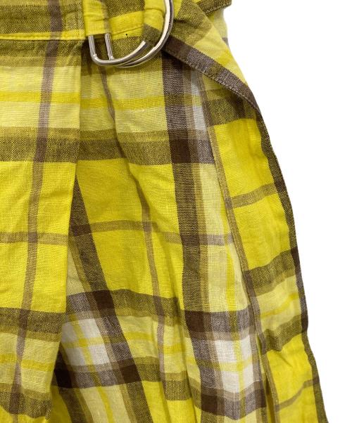 O'NEIL OF DUBLIN（オニールオブダブリン）O'NEIL OF DUBLIN (オニールオブダブリン) リネンチェックスカート イエロー サイズ:US8の古着・服飾アイテム