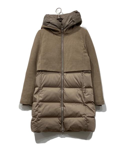 DUNO（デュノ）DUNO (デュノ) ウール切替ダウンコート/BALLON X ベージュ サイズ:44の古着・服飾アイテム