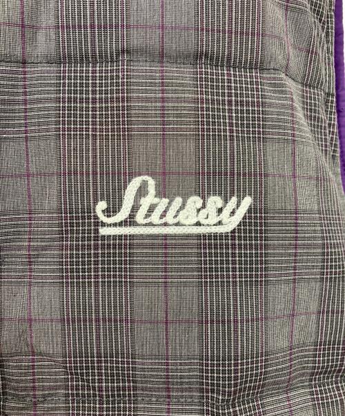stussy（ステューシー）stussy (ステューシー) リバーシブルダウンベスト パープル×グレー サイズ:XLの古着・服飾アイテム