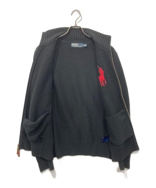 POLO RALPH LAUREN（ポロ・ラルフローレン）POLO RALPH LAUREN (ポロ・ラルフローレン) ビッグポニードライバーズニット ブラック サイズ:Mの古着・服飾アイテム