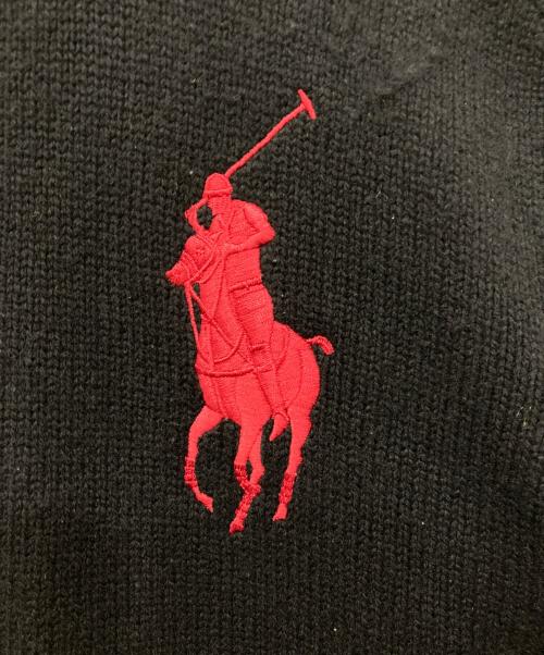 POLO RALPH LAUREN（ポロ・ラルフローレン）POLO RALPH LAUREN (ポロ・ラルフローレン) ビッグポニードライバーズニット ブラック サイズ:Mの古着・服飾アイテム