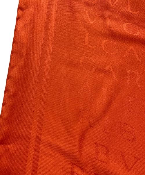 BVLGARI（ブルガリ）BVLGARI (ブルガリ) シャドーロゴシルクスカーフ オレンジの古着・服飾アイテム