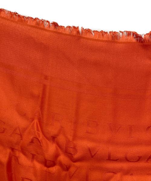 BVLGARI（ブルガリ）BVLGARI (ブルガリ) シャドーロゴシルクスカーフ オレンジの古着・服飾アイテム