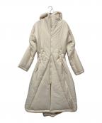 ISSEY MIYAKEイッセイミヤケ）の古着「ギャザー変形パデットロングコート」｜アイボリー