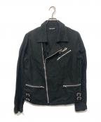 RUDE GALLERYルードギャラリー）の古着「コットンリネン ダブル ライダースジャケット」｜ブラック