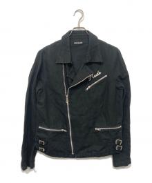 RUDE GALLERY（ルードギャラリー）の古着「コットンリネン ダブル ライダースジャケット」｜ブラック