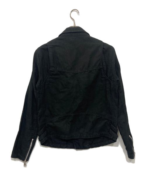 RUDE GALLERY（ルードギャラリー）RUDE GALLERY (ルードギャラリー) コットンリネン ダブル ライダースジャケット ブラック サイズ:Mの古着・服飾アイテム