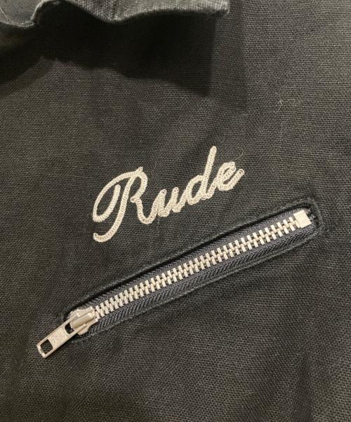 RUDE GALLERY（ルードギャラリー）RUDE GALLERY (ルードギャラリー) コットンリネン ダブル ライダースジャケット ブラック サイズ:Mの古着・服飾アイテム