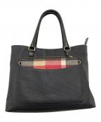 BLUE LABEL CRESTBRIDGEブルーレーベルクレストブリッジ）の古着「レザートートバッグ」｜ブラック