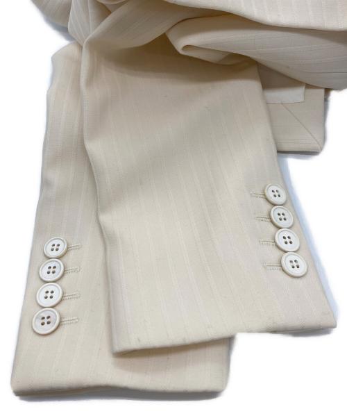Saint Laurent Paris（サンローランパリ）Saint Laurent Paris (サンローランパリ) ウールストライプダブルテーラードジャケット アイボリー サイズ:46の古着・服飾アイテム