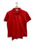 LACOSTE（ラコステ）の古着「コットン鹿の子アシンメトリーポロシャツ」｜レッド