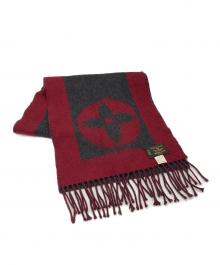 LOUIS VUITTON（ルイ ヴィトン）の古着「ウールアンゴラ エシャルプ カーディフ/ウールアンゴラ ストール」｜グレー×レッド