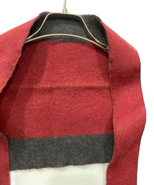 LOUIS VUITTON（ルイ ヴィトン）LOUIS VUITTON (ルイ ヴィトン) ウールアンゴラ エシャルプ カーディフ/ウールアンゴラ ストール グレー×レッド サイズ:-の古着・服飾アイテム