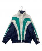 adidasアディダス）の古着「90s スウィッチングカラーナイロンジャケット」｜ホワイト×グリーン×ネイビー