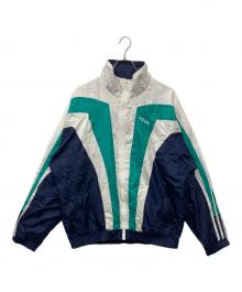 adidas（アディダス）の古着「90s スウィッチングカラーナイロンジャケット」｜ホワイト×グリーン×ネイビー