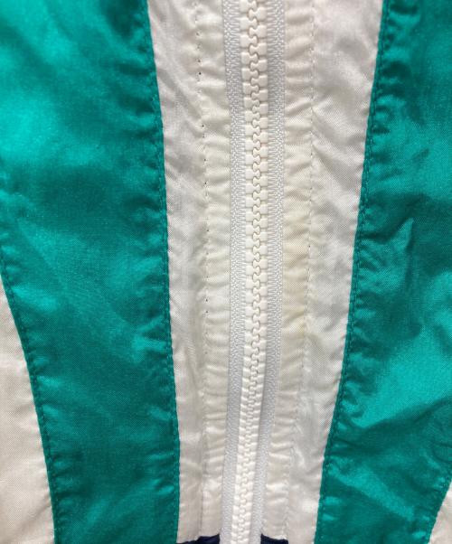 adidas（アディダス）adidas (アディダス) 90s スウィッチングカラーナイロンジャケット ホワイト×グリーン×ネイビー サイズ:Lの古着・服飾アイテム