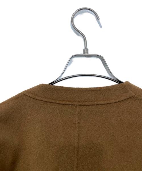 Noble（ノーブル）Noble (ノーブル) Super160sパフスリーブロングコート ブラウン サイズ:36の古着・服飾アイテム