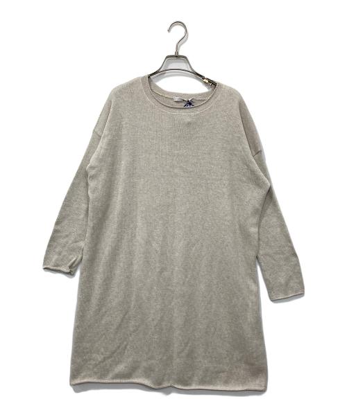 45R（フォーティファイブ・アール）45R (フォーティファイブ・アール) コットンロールネックニットチュニック アイボリーの古着・服飾アイテム